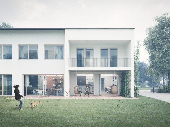 Rekonstrukce penzionu v Čejkovicích .